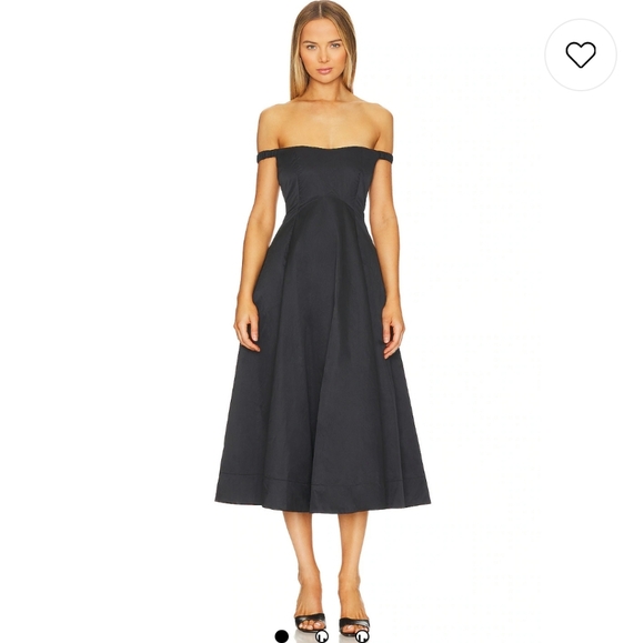 NWT FREE PEOPLE x REVOLVE ALINDA MAXI TAFFETA DRESS  BLACK 8 - Picture 1 of 8